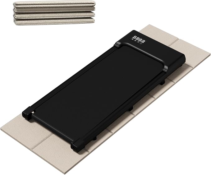Treadmill Walking Pad Mat for Carpet, for Hardwood Floors, 68x24 Mat for Under Treadmill/Walking pad/Bike on Carpet, 1/4" Thick Exercise Equipment Mat, No Slip, Noise Shock Absorption (Beige)