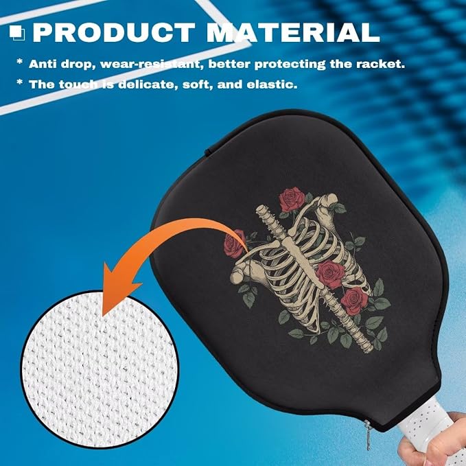 Pickleball Paddle Covers Only for Men and Women Zipper Closure Protection and Decoration