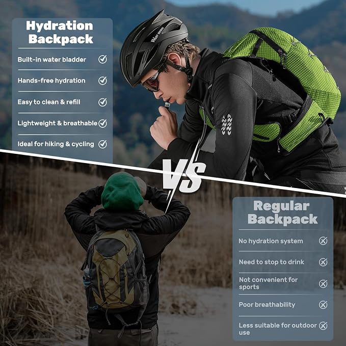 Lightweight Hydration Backpack with 2L Water Bladder Running Hydration Vest Backpack Specialized Hydration Pack for Cycling, Hiking, and Mountaineering