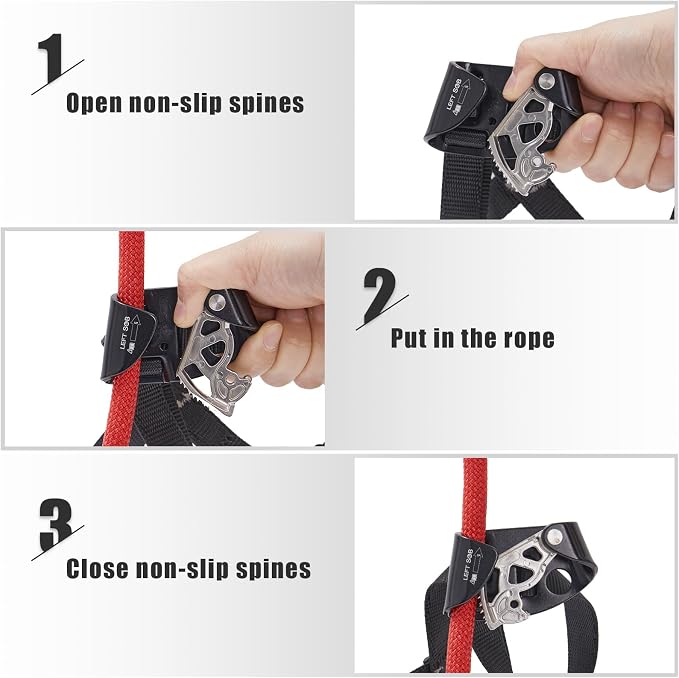 SOB Quick Step Foot Ascender,Outdoor Rock Climbing Tree Arborist, Mountaineering Equipment Climbing Rappelling Device for 8-13mm Rope