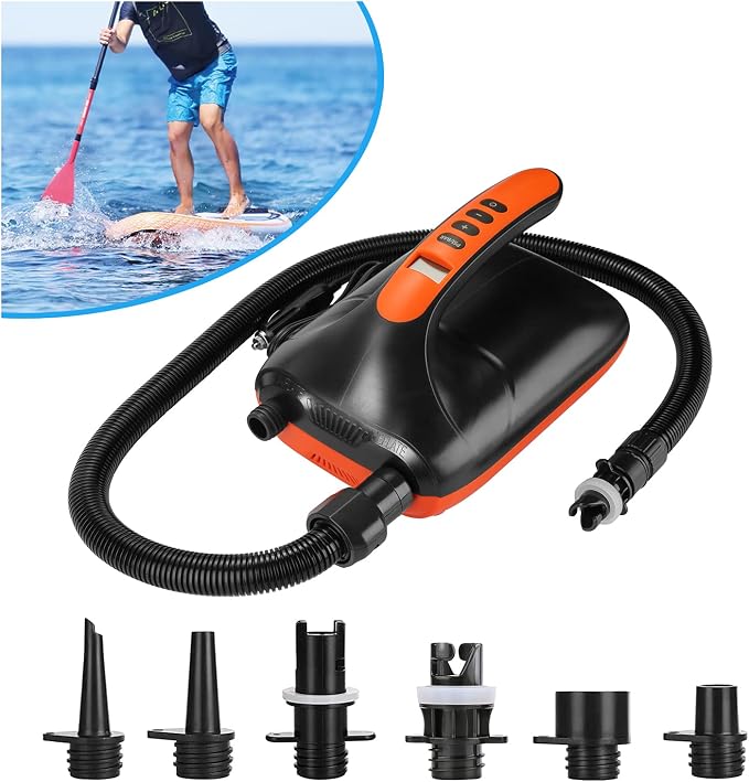 SUP Air Pump, AGPTEK Electric Air Pump 20PSI Digital Paddle Board Pump, Intelligent Dual Stage & Auto-Off Function for Easy Storage, Great for Paddle Boards, Inflatable Boats and Kayaks