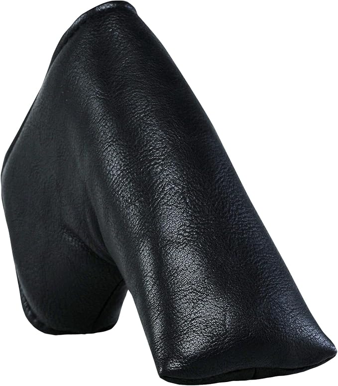 Golf Club Covers – Blackout Leather Driver Headcover, Fairway Wood, 3 Wood, Hybrid, Fits Mallet Blade Putter Head Covers Alignment Stick Cover