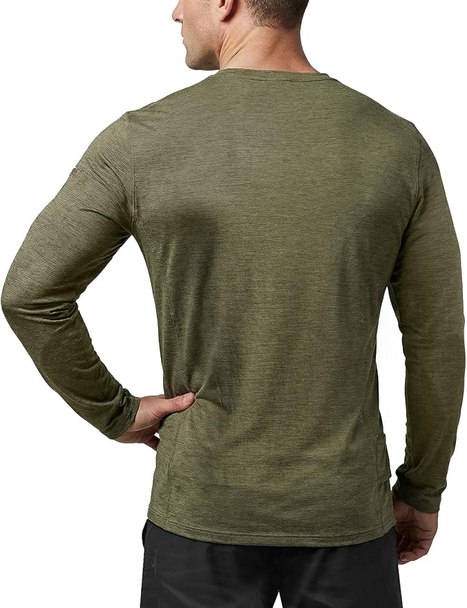 CQR Men's UPF 50+ Sun Protection Long Sleeve Quick Dry Athletic Shirts, Stretch Running Workout Hiking T-Shirts