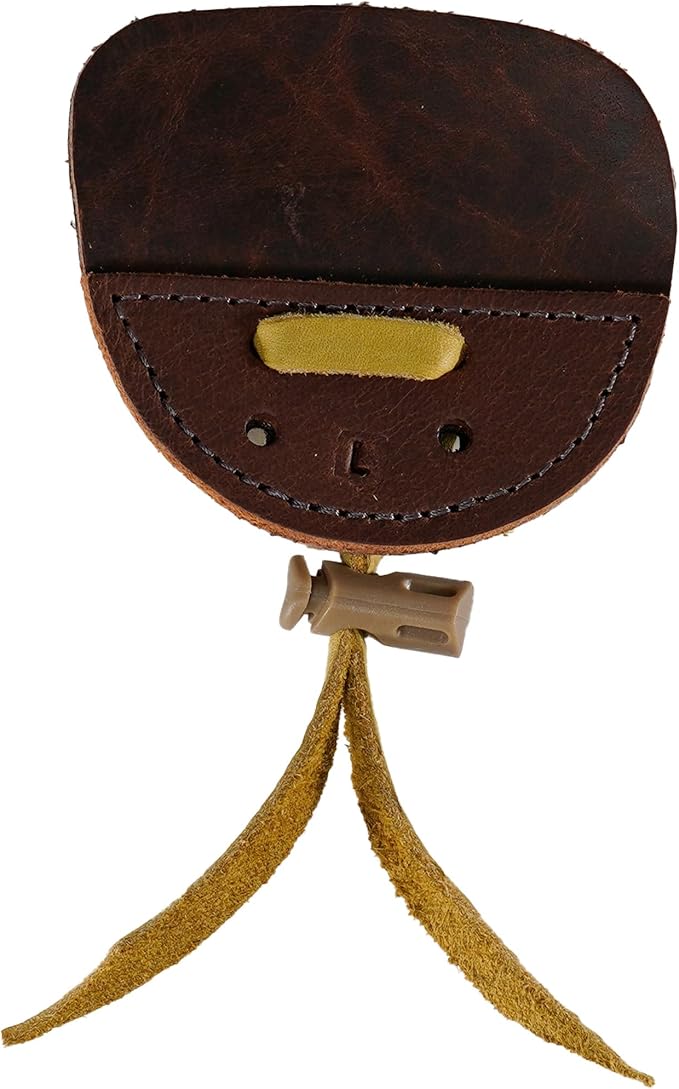 Hornet 3-Under Bison Tab – Handmade Leather Finger Tab for Traditional Archery, USA Made - Available in Medium, Large, Left and Right Hand