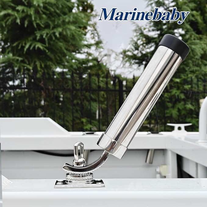 2Pcs Fishing Rod Holder, 360 Adjustable Rod Outrigger, 316 Stainless Steel Fishing Pole Support for Marine Boat Yacht