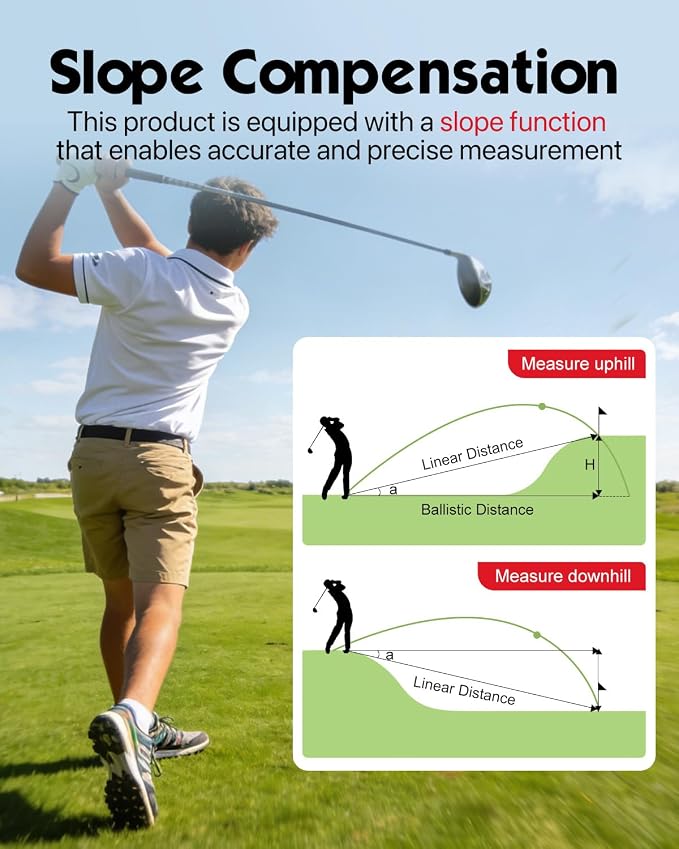 Range Finder Golf Rangefinder with Slope, 1200 Yards Golf Range Finder, 6X Magnification, Flag Locking Vibration, Must Accessories for Golfer