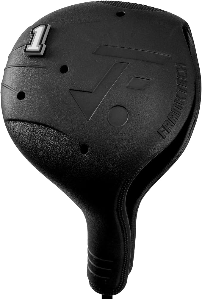 Snap-On Golf Club Covers for Right-Handed Golf Clubs, Easy On Off in 1 Second, Fits 460cc Drivers, Washable EVA Plastic with Shaft Lock, DIY Pins for Customization