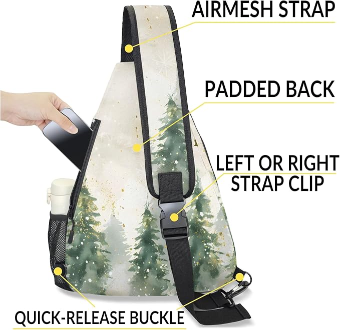 Pickleball Bag for Women Men Adjustable Crossbody Sling Backpack Hold Paddle Accessories