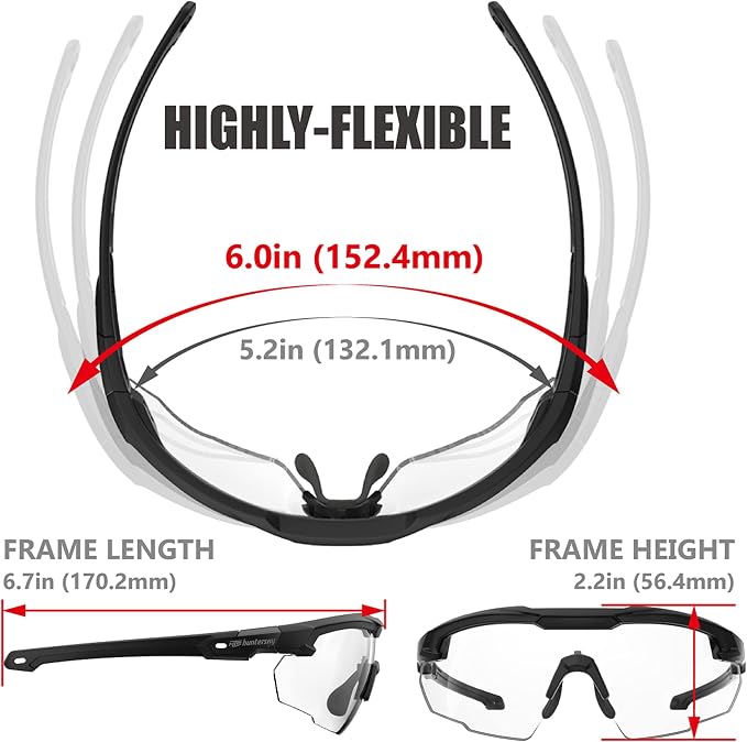 HTS HUNTERSKY Ballistic Tactical Shooting Glasses ANSI Z87+ UV400 Protective Eyewear