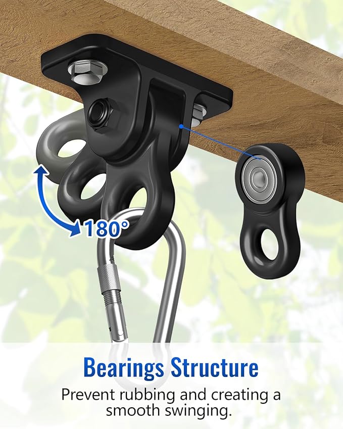 Heavy Duty Swing Hangers, Indoor-Outdoor Hooks, 2-Pack | Corrosion Resistant, 5000+ lb Capacity, For Porch Swings, Yoga, Playgrounds, Trapeze, Hammocks, Punching Bags