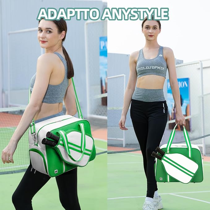 ROYALFAIR Pickleball Tote Bag for Women Men Large Capacity with Paddle Cover Pocket Internal Shoe Pocket and Adjustable Shoulder strap