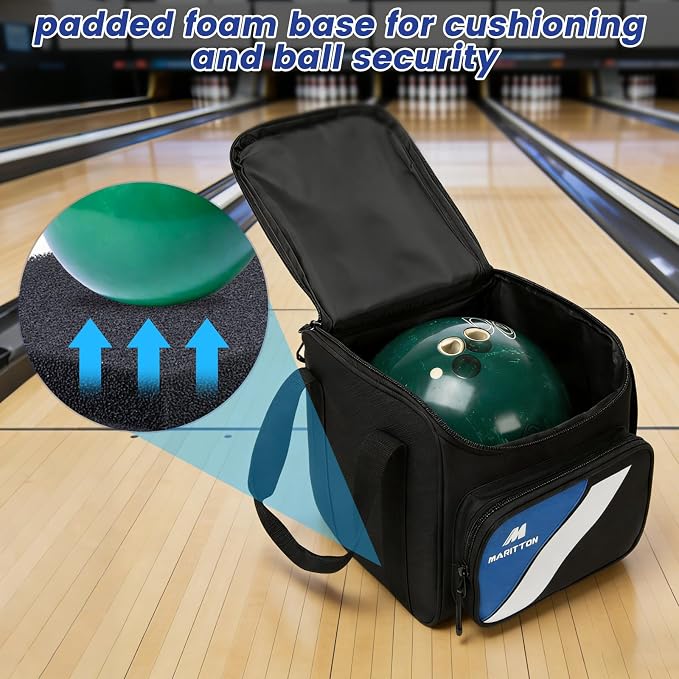 3 Ball Bowling Bags with Wheels, 2 Ball Bowling Bags Double roller with Single Ball Tote, Multi-Pockets & Shoe Compartment (Fits Up to Size 15).