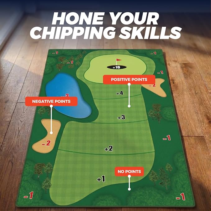 TOY Life Chipping Golf Game Mat Indoor Outdoor Games for Adults and Family Kids Outdoor Play Equipment Stick Chip Game Indoor Golf Set Backyard Games Outdoor Toys for Kids
