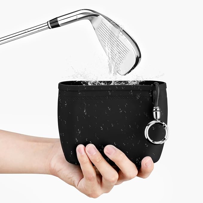 MOSTY Golf Club & Ball Cleaner Bag,Durable Golf Club Cleaning Kit and Ball Washer Pouch,Club Cleaner for Golf Bag, Golf Gifts for Men Women Golfers Him Unique, Essential