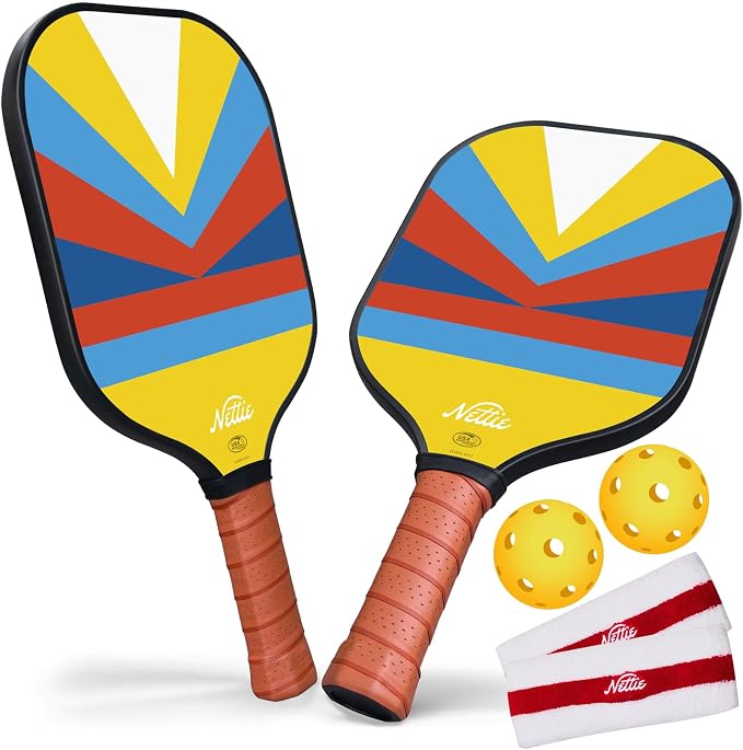 Nettie Pickleball Paddles Set of 1/2/4, USAPA Approved Carbon Fiber Pickleball Paddle, Birthday Galentines Valentines Day Gifts for Girlfriend Women Mom Wife