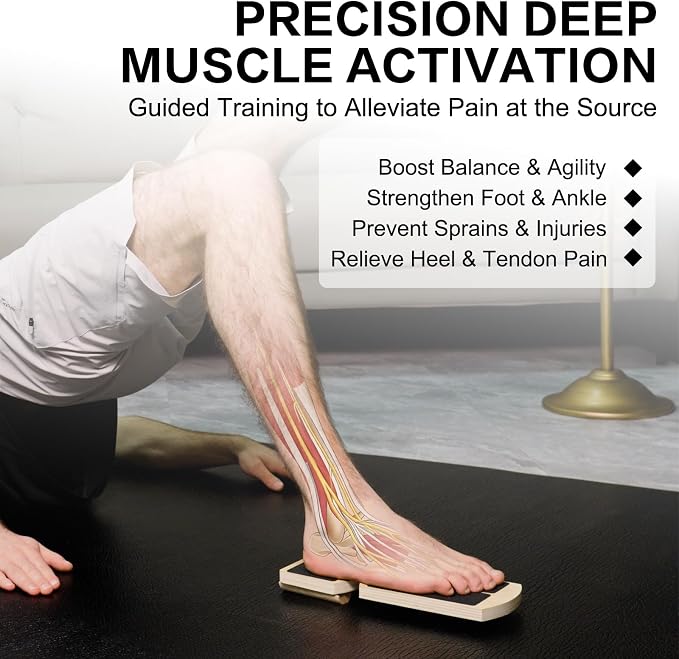 Ankle Balance Board System | Foot & Ankle Strengthener with 120-Page PT Guide, Resistance Band & Bag | Plantar Fasciitis Relief & Achilles Recovery Tool