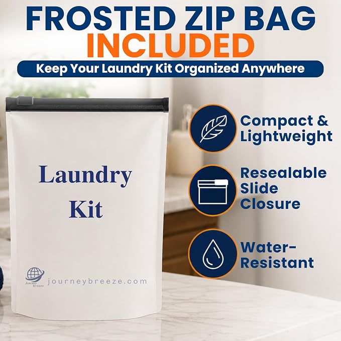 Travel Laundry Detergent Sheets and Foldable Travel Laundry Bag – Compact Laundry Detergent Sheets for Traveling, Dirty Clothes Laundry Bag for Hotels, Cruises & Suitcases