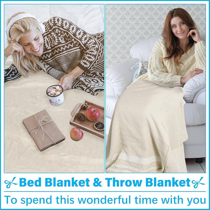 Vikumond Oversized Turkish Beach Towel Blanket XXL Cotton Sandproof Towels Boho Woven Extra Large Big Sand Free Giant Throw Blankets Huge Quilt XL Picnic Camping Necessities Cloud for Adult Gifts