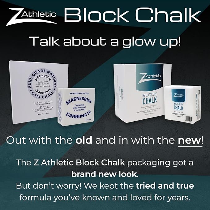 Z Athletic Block Chalk for Gymnastics, Weightlifting, Rock Climbing, Crossfit (Multiple Sizes Available)