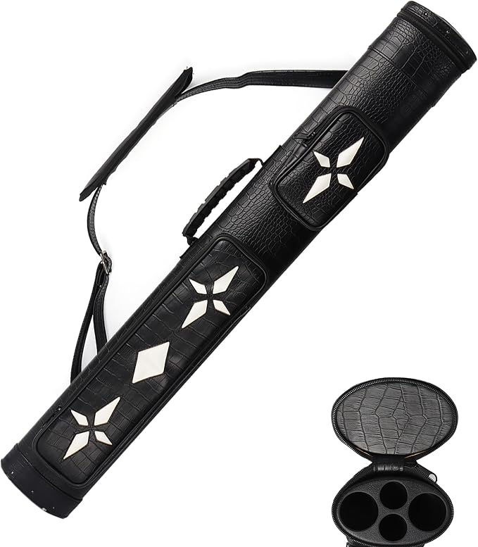 GSE Games & Sports Expert 2x2 Deluxe Hard Billiard Pool Cue Stick Carrying Case, Billiard Cue Case, Billiards Accessories (Several Colors Available)
