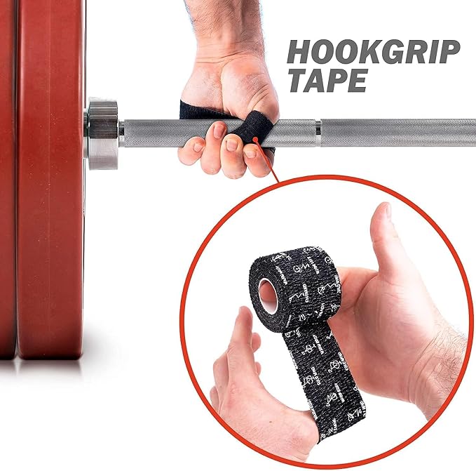 WARM BODY COLD MIND Lifting Thumb Tape for Weightlifting |1.5" x 20.6ft| - Hook Grip Tape for Gym, Powerlifting, Deadlift, Weight Lifting, Athletic Finger Wrap