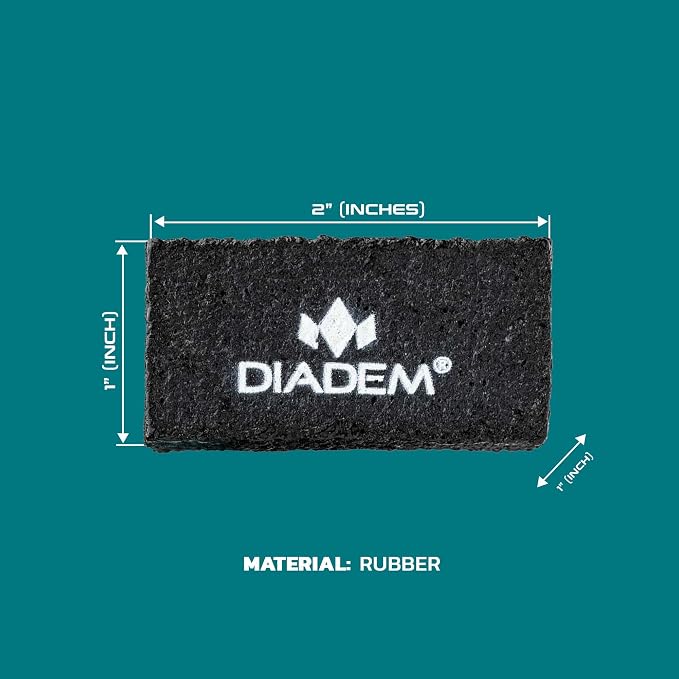 Diadem Paddle Cleaner Eraser | Rubber Pickleball Paddle Cleaner for Raw Carbon & 18K Surfaces, Removes Ball Residue, Evens Minor Scratches | Compact Grip-Sized Design for All Brands