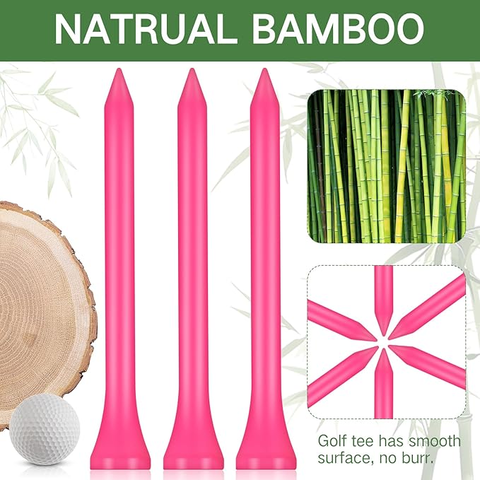 Mudder Golf Tees Bulk Wooden Bamboo Golf Tees Multicolor Wood for Men Balls Accessories
