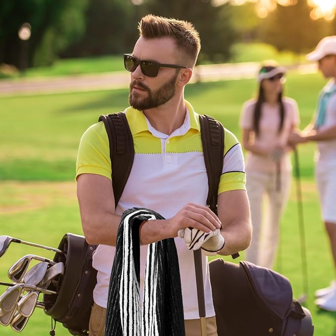 Buryeah Golf Towel 22 x 44 Inch Cotton Golf Caddy Towel Camping Large for Caddies Golfers Tour Players Club with Stripe