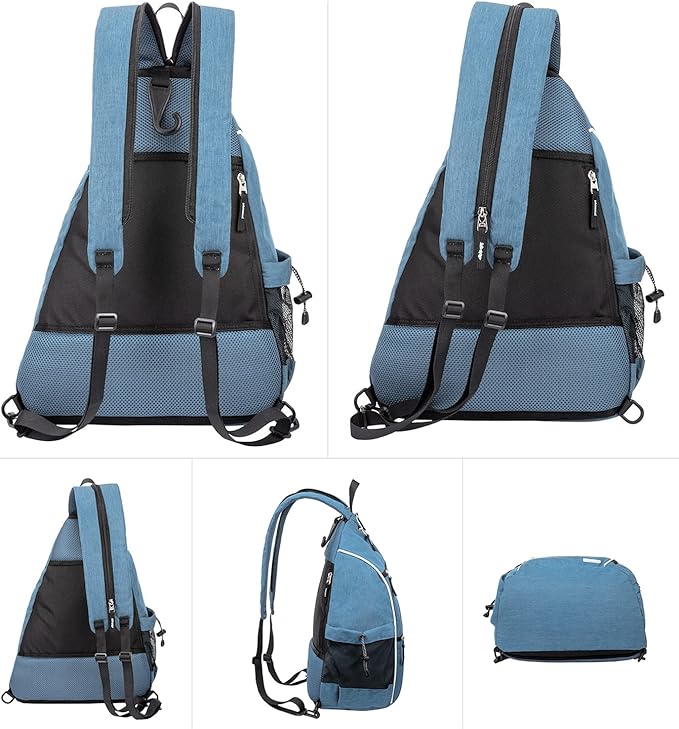 Sucipi Pickleball Bag - Men's & Women's Pickleball Backpack, Adjustable Sling Bag w/Fence Hook/Large Capacity/Safety Pocket