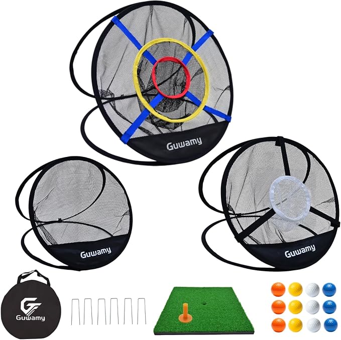 Set of 3 Golf Chipping Nets (3 Sizes) - Pop-Up Practice Targets for Indoor & Outdoor