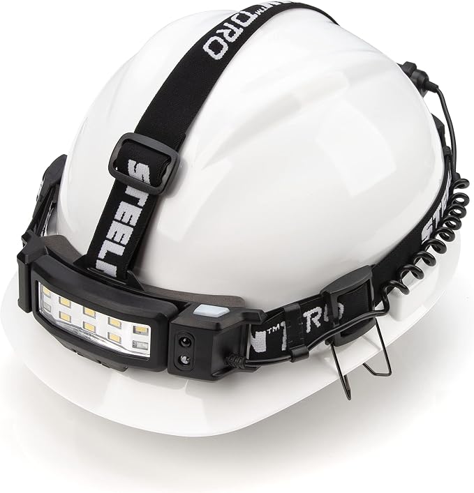 Steelman Pro Slim Profile Motion Activated LED Headlamp with Red LED Night Vision Mode and Rear Safety Flasher