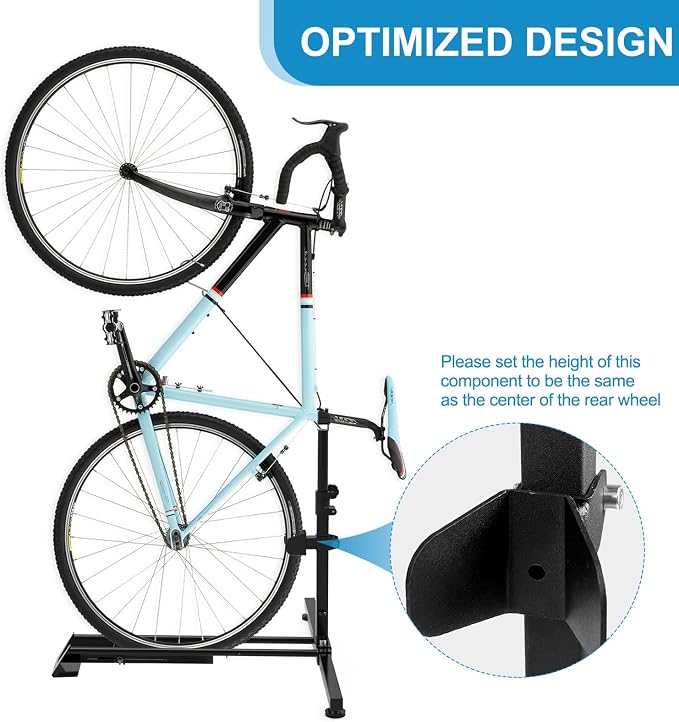 Bike Stand,Vertical Bike Rack Bicycle Floor Stand for Garage Storage, Indoor ,Outdoor and Apartment Space-Saving Rack with Adjustable Upright Design
