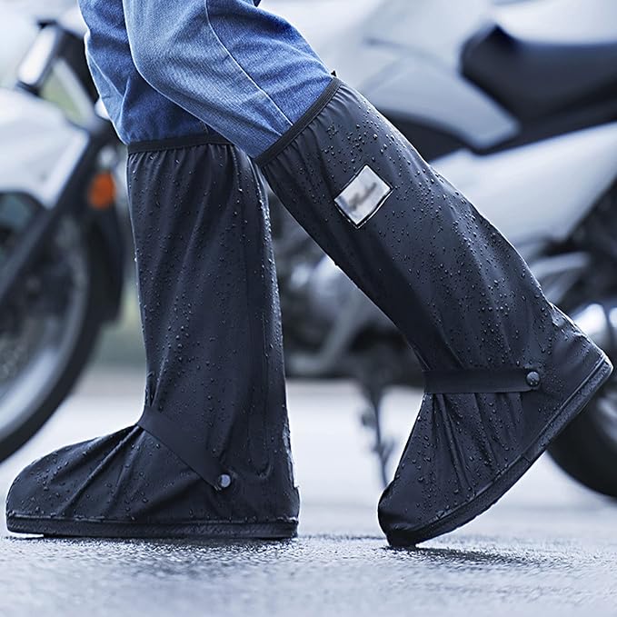 SooGree Waterproof Rain Shoe Covers Men Reusable Foldable Rain Snow Boot Shoe Covers with Reflector Non Slip Shoe Protector for Raining Day,Cycling,Gardening,Fishing,Hiking, Farming