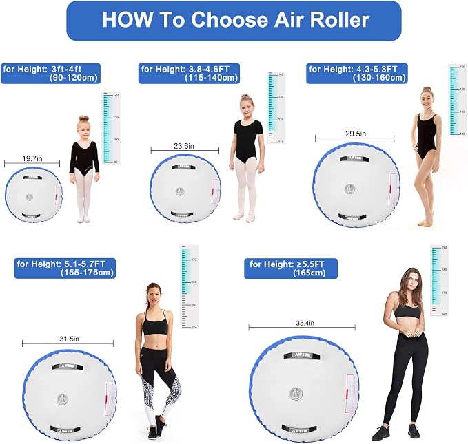 AWSUM Gymnastics Barrel Tumbling Equipment Air Roller Training Inflatable Back Handspring Trainer for Octagon Tumble Mat Gym Cheerleading Home Use 1 PCS，No Electric Pump