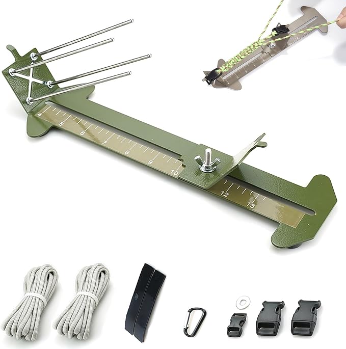 KOKKOYA Paracord Jig Tools Bracelet Making Kit Accessories Adjustable Paracord Jig Kit with 2 Cords and 3 Buckles Bracelet Adjustable Length 4" to 13" (Army Green)