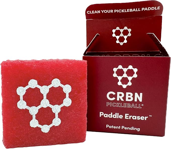CRBN Pickleball - Paddle Eraser, Best Carbon Fiber Pickle Ball Racket Cleaner, Fast & Easy Rubber Bar to Remove Ball Residue, Dirt, & Minor Scrapes/Scratches - Choose 1 Pack or 2 Pack