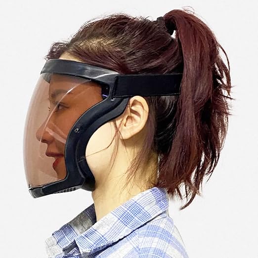 Anti-Fog Full Face Active shields Protection Visible Expression Transparent Breathable Comfortable Adults Reusable (Brown, 1PCS) (JZY-0010)