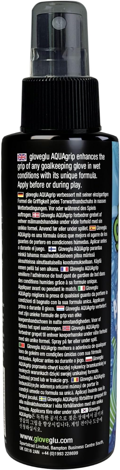 gloveglu AQUAgrip Goalkeeper Glove Spray | Wet Weather Grip Enhancer for Soccer Goalkeeping Gloves | Instant Grip Boost and Performance Improvement | 120ml (4fl.oz)