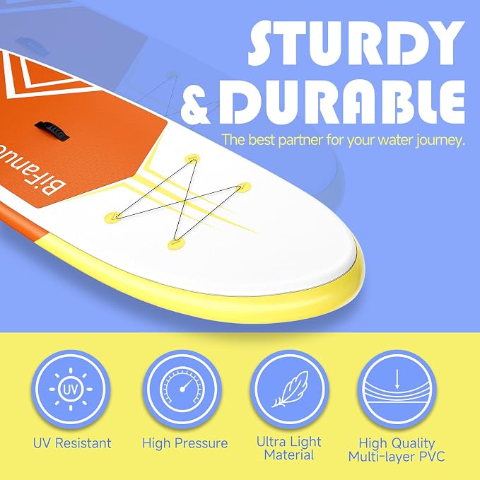 Bifanuo Inflatable Stand Up Paddle Board with SUP Accessories and Backpack
