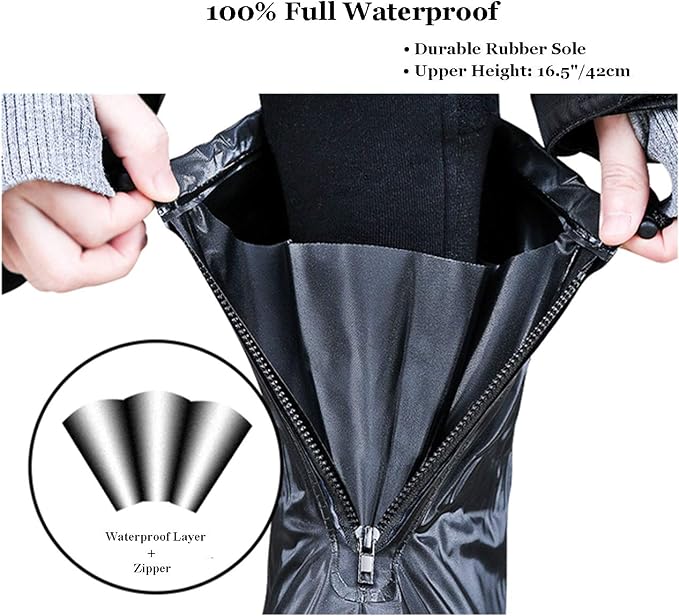 HLKZONE Waterproof Rain Boot Shoes Covers Foldable Reusable Slip Resistant Overshoes with Reflector for Women & Men