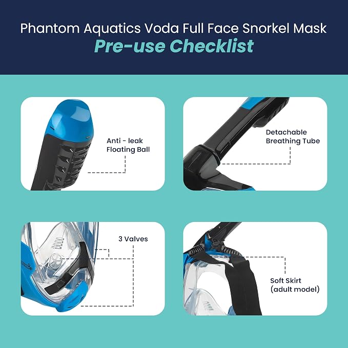Phantom Aquatics Voda Full Face Snorkel Mask