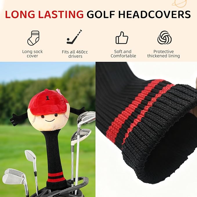 Funny Golf Driver Headcover Plush Cartoon Animal Golf Club Head Covers Golf Club Covers Driver Cover Fits 460cc Driver Head