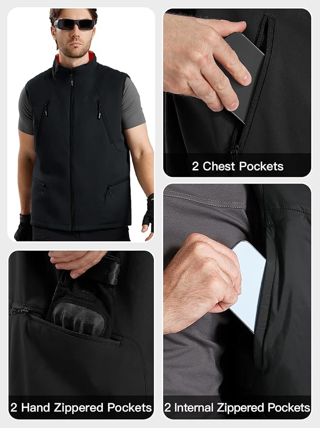 FREE SOLDIER Men's Lightweight Golf Vest Outerwear Windproof Reversible Sleeveless Softshell Jacket Running Vest