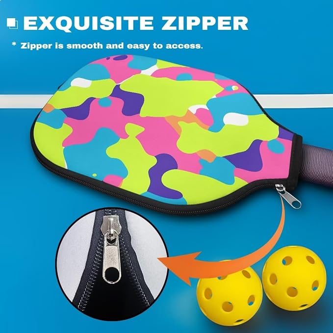 Blue Camo Corgi Pattern Print Pickleball Paddle Covers Only Paddles Holder Sleeve Fits Most Rackets