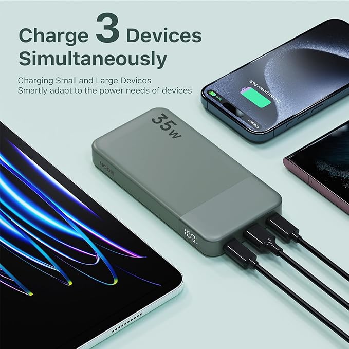 NOBIS Portable Charger, 45W 20000mAh Power Bank and 35W 10000mAh Power Bank