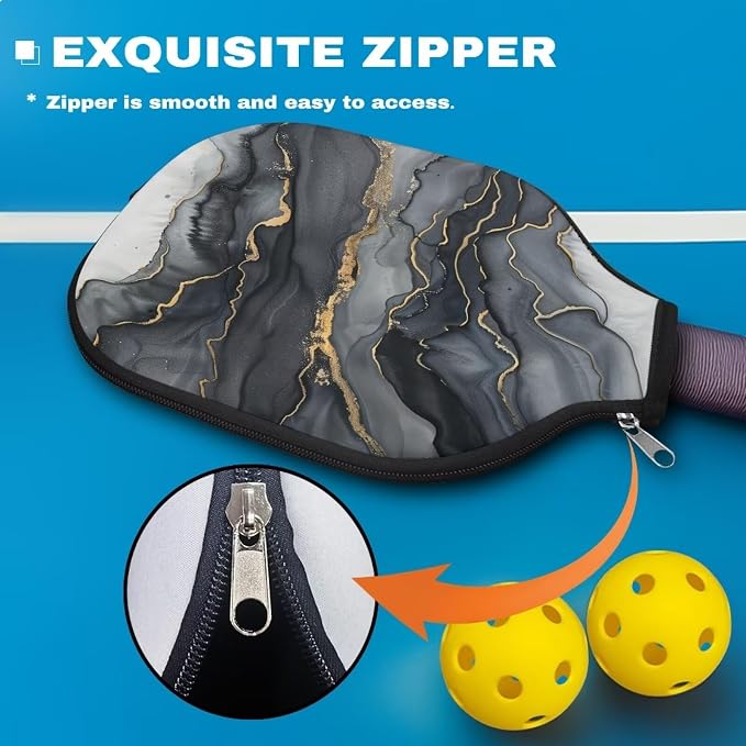 Pickleball Paddle Covers, Fits Standard Pickleball Racquets, Durable Zippered Paddle Cover Universal 8.6 x 11.4Inch