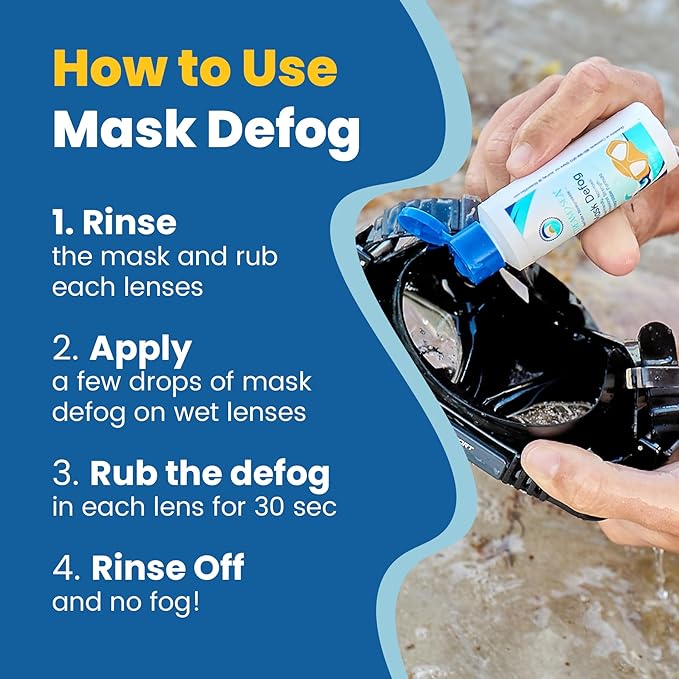 STREAM 2 SEA Reef Safe Anti-Fog Spray for Swim Goggles, Snorkel, Scuba & Ski Masks – Defogger for Diving, Snorkeling – 2Fl Oz