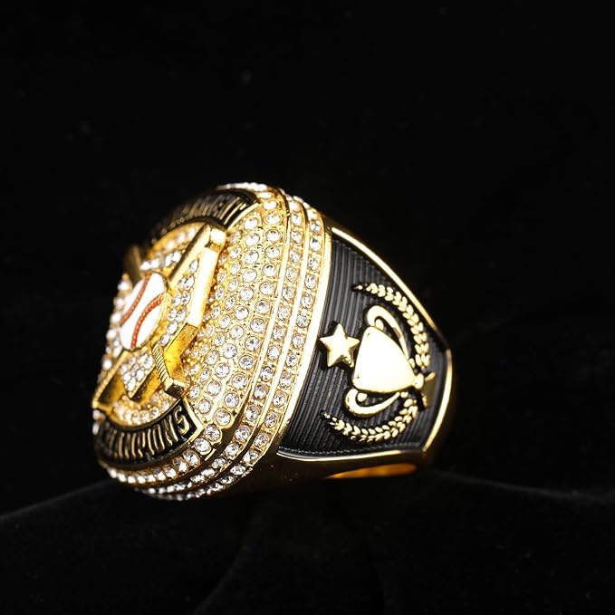 12 pcs Pack Baseball Home Plate Championship Trophy Ring Award Gift for Tournament Teams palyers Awards Size 9.5 Gold, Silver, Bronze Color