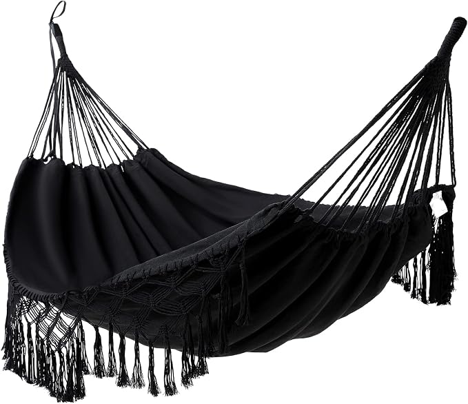 Hammock Double Hammocks for Outside Camping Cotton Canvas Fabric Brazilian Hammock Indoor Outdoor Hanging Suitable for 2 Adults