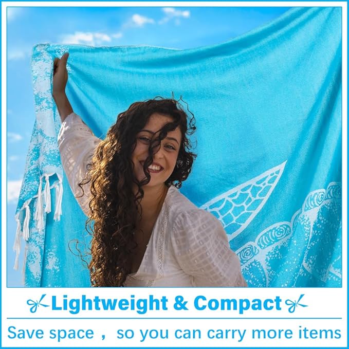 Vikumond Oversized Turkish Beach Towel Blanket XXL Cotton Sandproof Towels Boho Woven Extra Large Big Sand Free Giant Throw Blankets Huge Quilt XL Picnic Camping Necessities Cloud for Adult Gifts